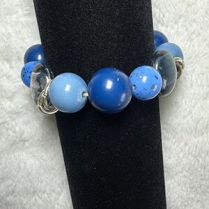 Blue Beaded Stretch Bracelet - Women Jewelry Bracelet